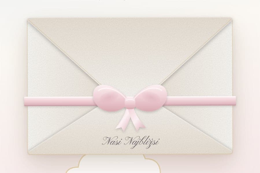Invitation on a phone screen — Zosia's christening